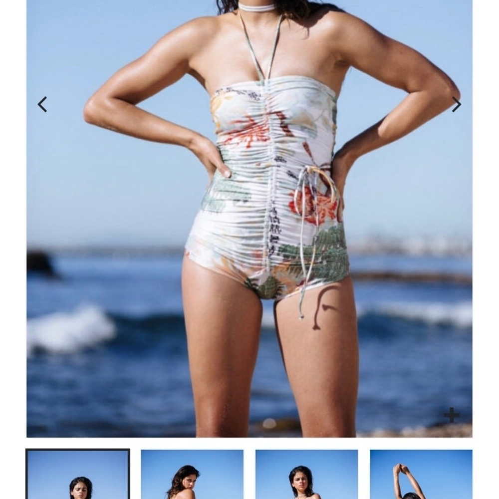 Floral Strapless Swimsuit